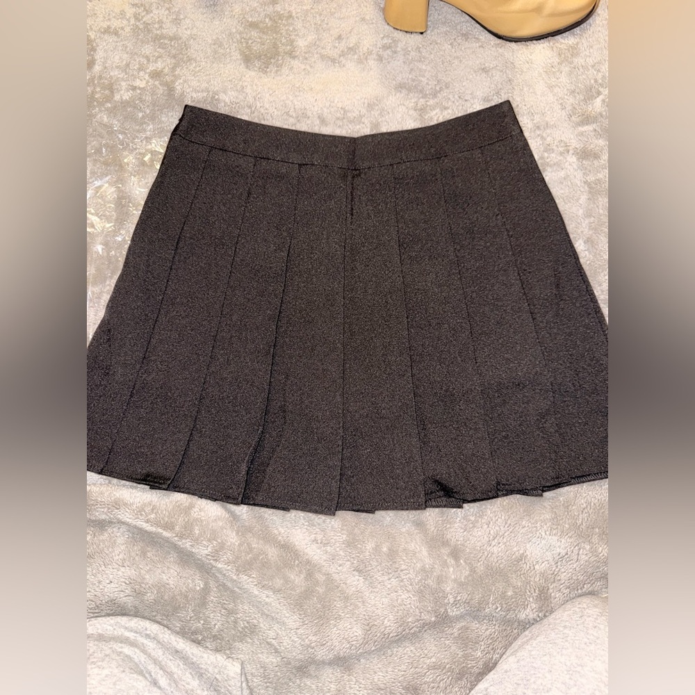 Black Pleated Mini Skirt